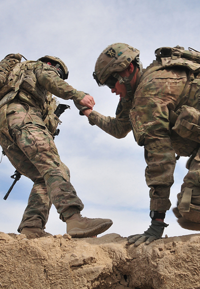 Combined Task Force 4-2 conducts combined foot patrol with ANA partners